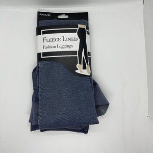 Blue/Gray Herringbone Fleece Leggings L/XL Gold Medal NWT